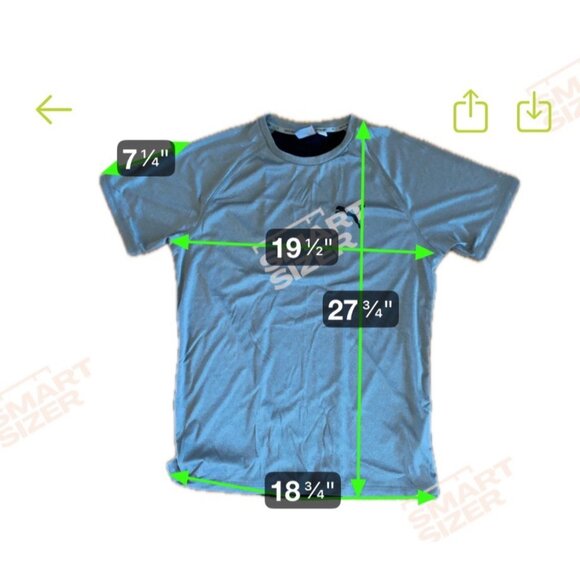 Puma Mens Lrg Gray DryCELL RTG T-Shirt With Black Stripe Mesh Back Panel - Picture 10 of 10